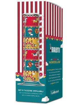 6 Winter Wonderland Karussell Espressotassen im Geschenkarton