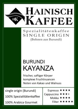 Etikett Burundi Kaffee