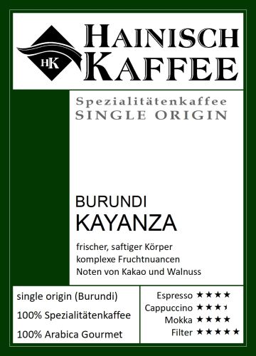 Etikett Burundi Kaffee