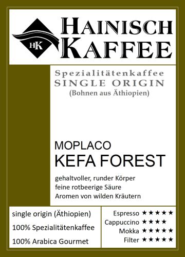 Moplaco Kefa Forest Kaffee Etikett