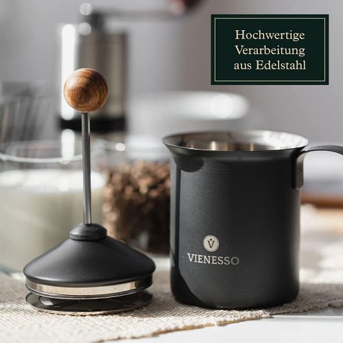Teile des Manueller Hand-Milchaufschäumer aus Edelstahl mit Doppelsieb