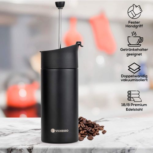 Vorteile der Reise French-Press 2Go mit Thermo Funktion | 2in1 Thermobecher für den Kaffee unterwegs