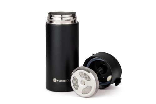 Einzelteile der Reise French-Press 2Go mit Thermo Funktion | 2in1 Thermobecher für den Kaffee unterwegs