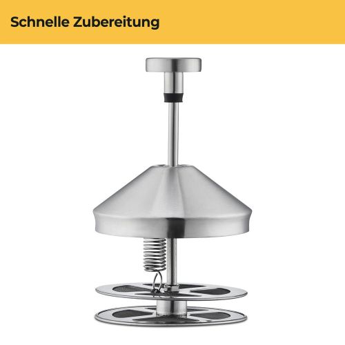 Manueller Milchaufschäumer - Edelstahl - 400ml - ohne Plastik