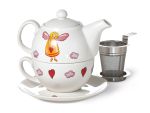 Tea for One Set "Schutzengel" mit Edelstahlfilter
